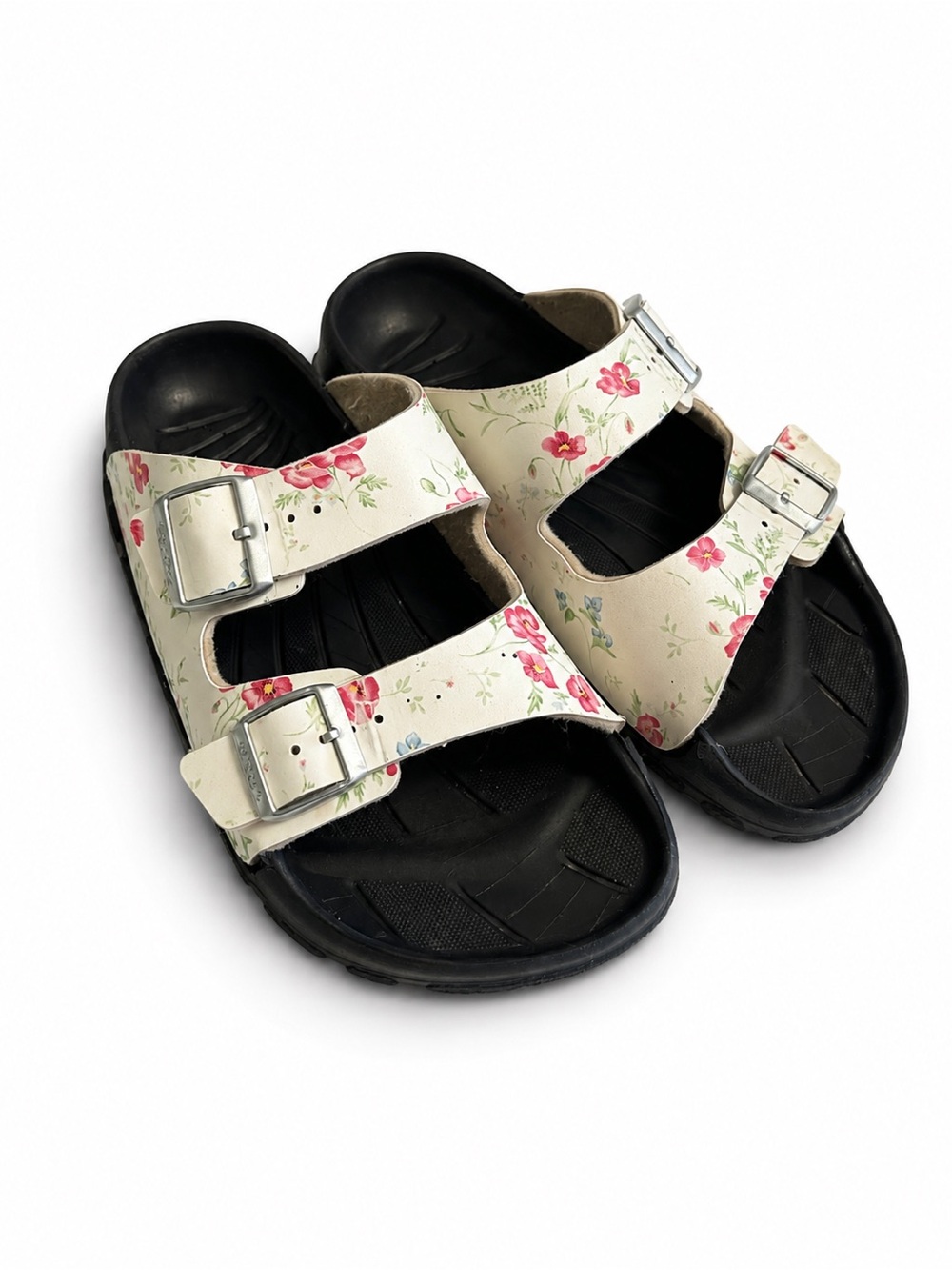Birkenstock Birki's Women’s Haiti Sandals Sz 10.5 EU 44 Tropical Floral 2-Strap